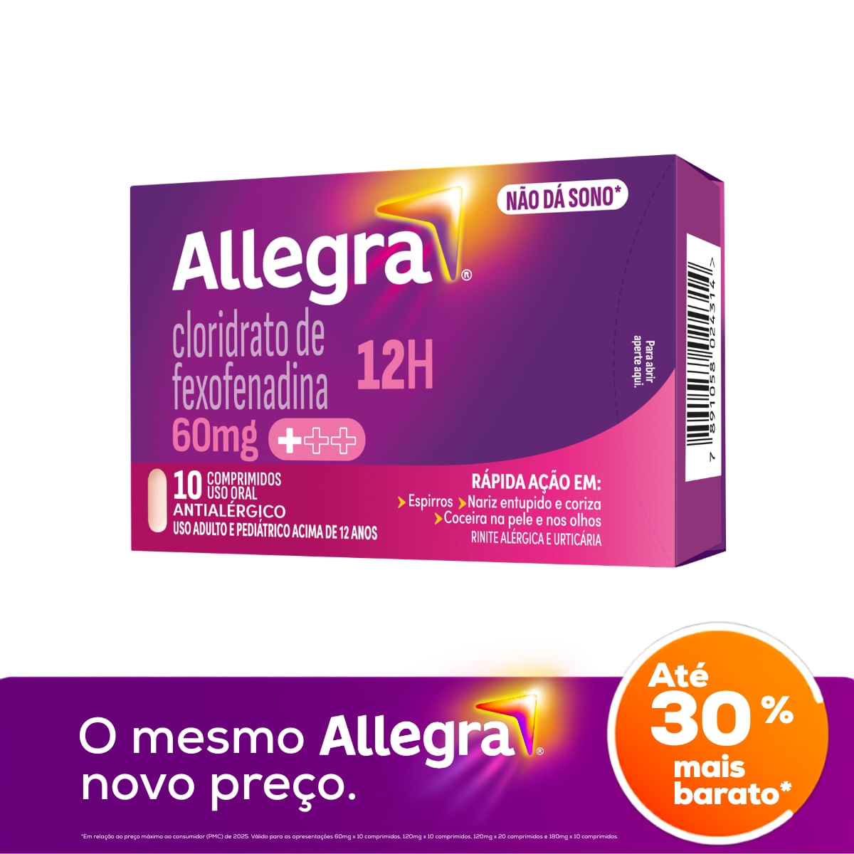 Antialérgico Allegra 60mg 10 Comprimidos