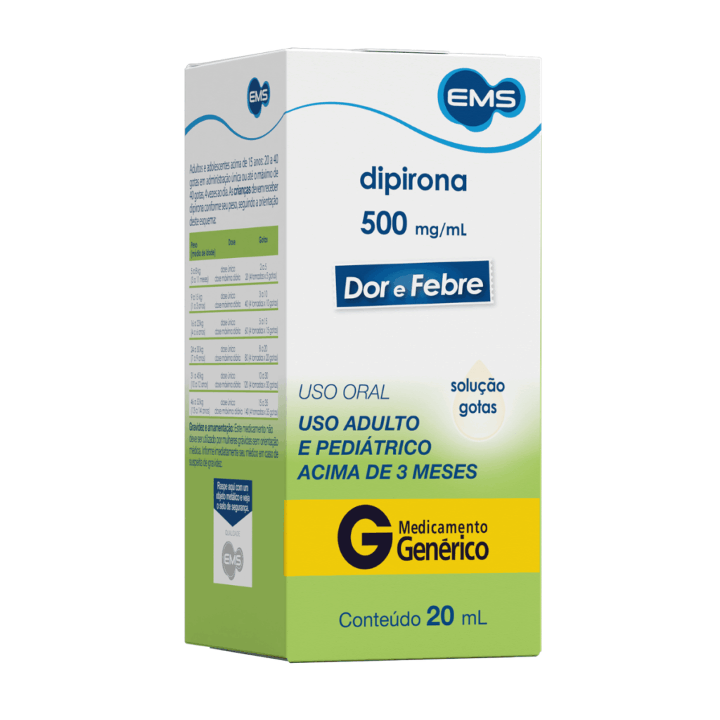 Dipirona Sódica 500mg Gotas 20ml EMS Genérico