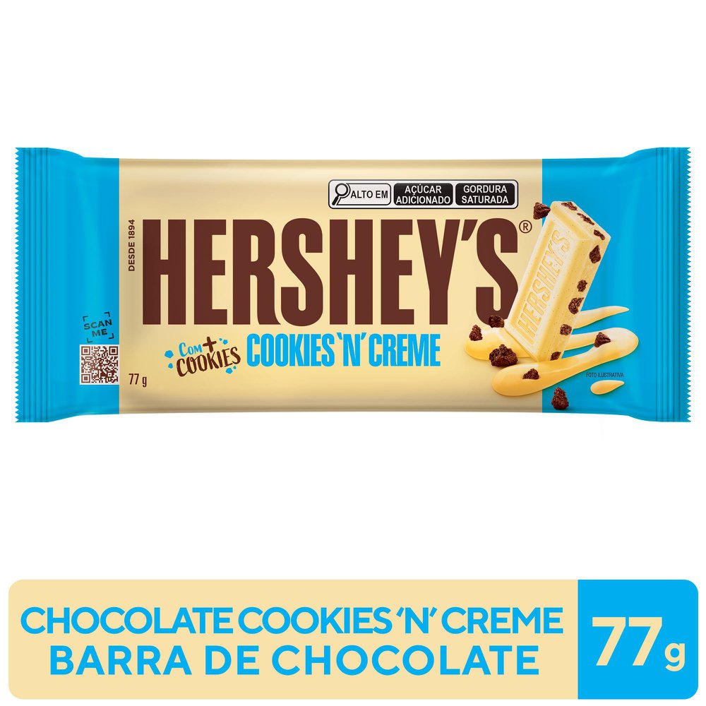 Chocolate Hershey's Branco Sabor Cookies 'n' Cream 77g