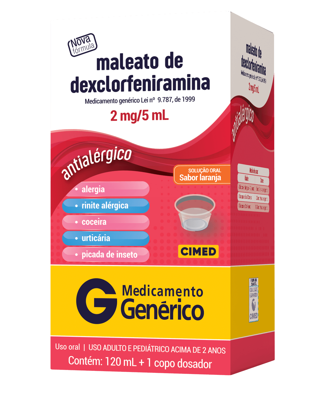 Maleato De Dexclorfeniramina 2mg Xarope 120ml Generico Cimed