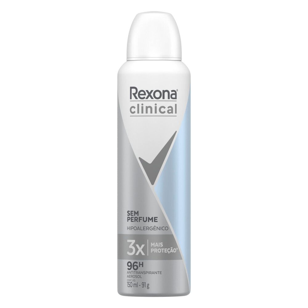 Desodorante Antitranspirante Rexona Clinical sem Perfume 96h Aerossol 150ml