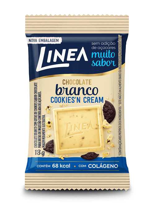 Chocolate Linea Branco Zero Açucar Cookies Cream 13g