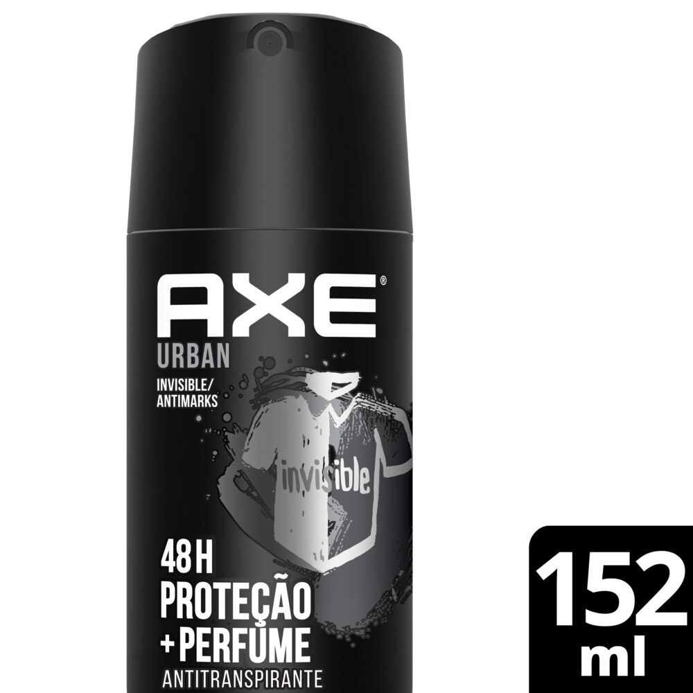 Desodorante Antitranspirante Axe Urban Invisible Madeira Oud e Baunilha 48h Aerossol 152ml