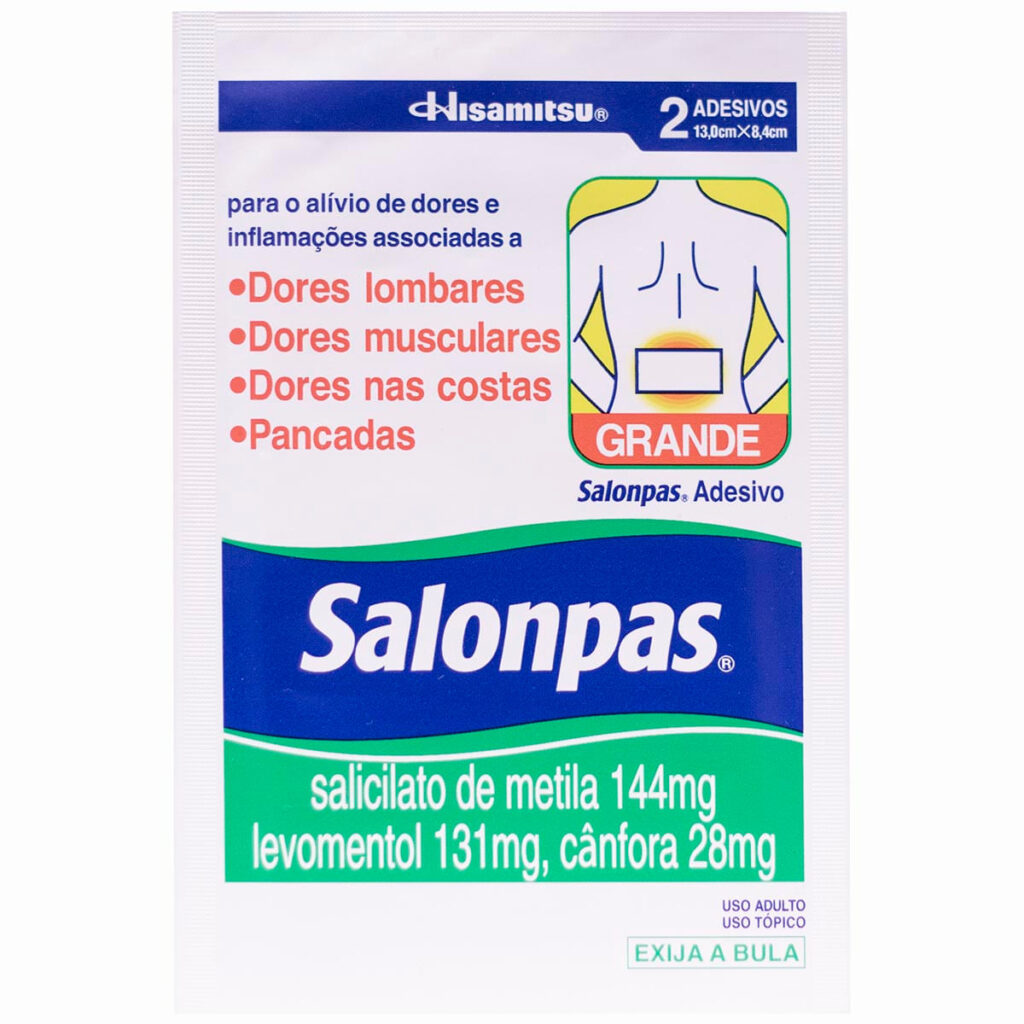 Salonpas 144mg + 131mg + 28,4mg Grande 2 Adesivos